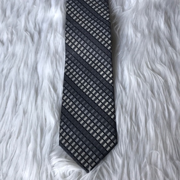Michael Kors Men's Classic Design Link Print Tie Gray Size Regular